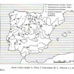 Click para ampliar. Pulsa en el nombre para ver la ficha. Topónimos en Iberia de -briga, seg-, antropónimos ambatus, tesserae hospitali